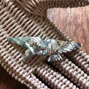 Vintage Carved Abalone Bird Brooch ACAPULCO